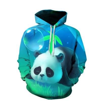 China Custom Loose White Hoody Fast Delivery 3D Panda Hoodies Digital Printing Anti-wrinkle Sweater High Quality for sale