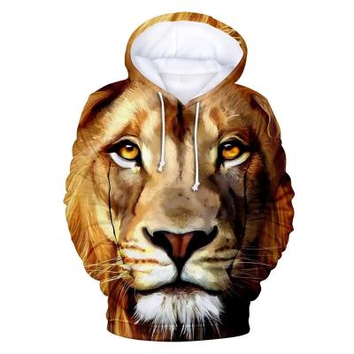 China New Free Sample Anti-pilling Blood Inspired Hoodie Custom Flower Lion King 3D Print Hoodies Digital Printed Young Fashion Animal Men for sale