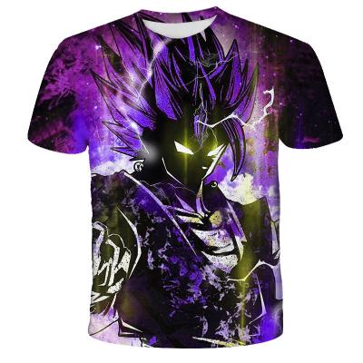 China Wholesale Custom High Quality Goku Sublimated T-shirt Anti-pilling Print T-shirts Free Sample All Over Print T-shirts Summer Sports Wear for sale