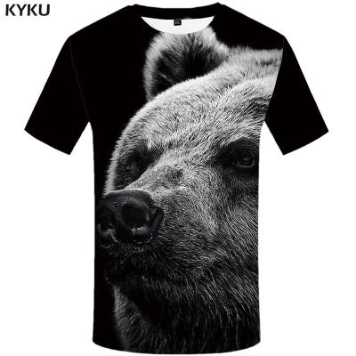 China Anti-Wrinkle Bear Brand Men Russia T-shirts T-shirts 3D Harajuku Print Shirt Funny Casual Black Fast Delivery Short Sleeve for sale