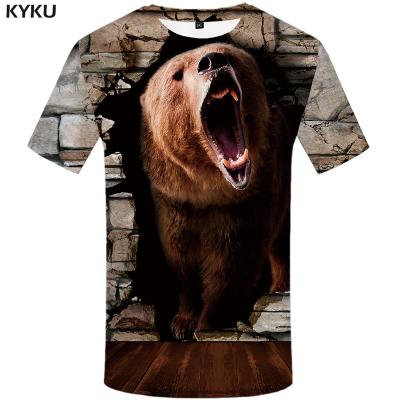 China animal casual t-shirt bear anti-wrinkle free sample 3d tee shirts homme 3d short sleeve funny war printed for sale