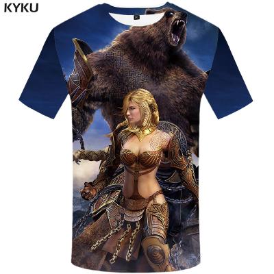 China Free Sample Anti-wrinkle Brand Bear T-shirt Men Character Hip Hop T-shirt Tee Summer Cool Punk Rock Animal Men's Clothing T-shirt 3d beauty for sale