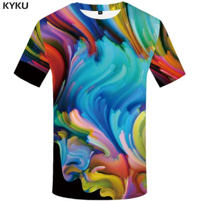 China 3D Art Shirts Men Graffiti Printed Anti-Wrinkle Fast Delivery Funny Colorful Abstract T-shirt Homme Character Print Mens Clothing for sale