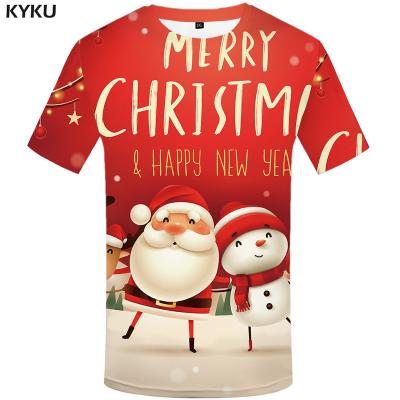 China Fast Delivery Christmas Shirts Funny T Shirts Men's Casual Santa Claus T-shirt 3D Printed Snowman Print Party Custom for sale