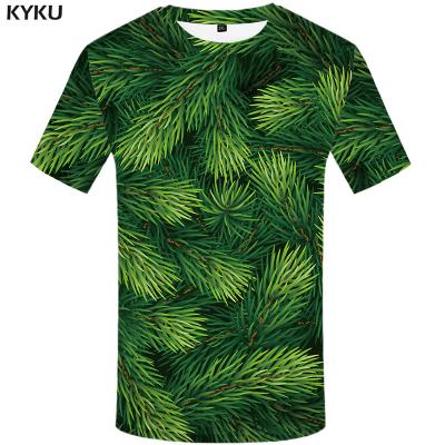 China Anti-Wrinkle Free Sample Christmas Tree Shirts Men Christmas T-shirt Man Leaf Print T-shirt Punk Rock Clothes 3D T-shirt Apparel anime green men for sale