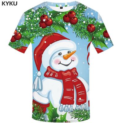 China Fast Delivery Anti-wrinkle Brand Christmas T-shirt Men Snowman Shirt Printing Cosplay T-shirt Printed Casual Funny Party T-shirts Anime Clothes for sale