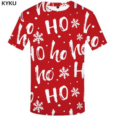 China Christmas Anti-Wrinkle T Shirt Men Fast Delivery Funny Anime Clothes T-shirt Red Party Print Punk Rock Shirts Happy T-shirt 3D Men's Clothing for sale