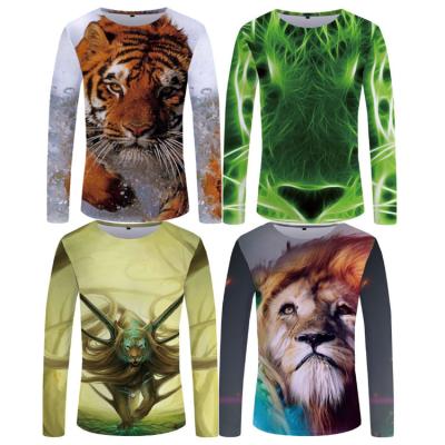 China Men's Long Sleeve Tiger Anti-wrinkle T Shirts Animal 3D Delivery Streetwear Sublimation Fast Sleeve Printing Japan Graphic Anime Printed T-Shirt for sale