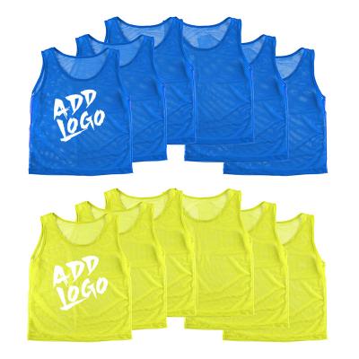 China Free Sample Breathable Quick Dry Comfortable Wholesale Numbered Mesh 100%Polyester Soccer Training Sports Invest Bibs Aprons For Adults And Kids for sale