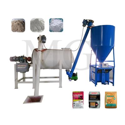 China CE Simple Dry Mix Mortar Plant With Ribbon Mixer Machine Wall Putty Sand Cement Skim Coat Ceramic Tile Adhesive Production Line for sale