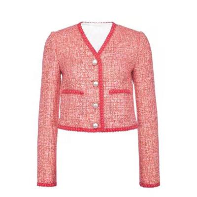 China Anti-wrinkle knitwear manufacturer custom v neck yarn flower long sleeved raw women knit coat for sale