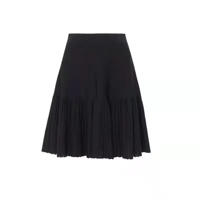 China Breathable Summer's New High Waisted Bouncy Skirt A Word Skirt Color Woman Knitted Pleated Skirt for sale