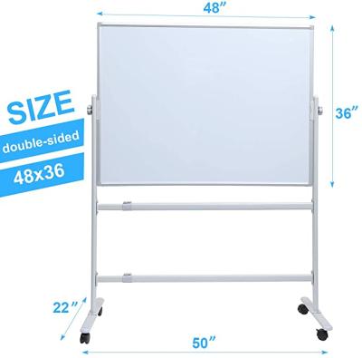 China Aluminum Dispenser 48*32 Cm Reversible Mobile Rolling Big White Board On Wheels for sale