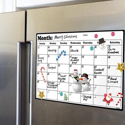 China No Ghosting Wall and Fridge Family Calendar Magnet with Magnetic Color Dry Erase Marker and Fabric Eraser for sale