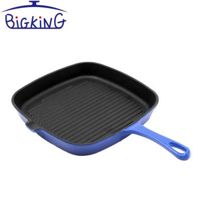 China Not Easily Collected Grill Pan Cast Iron Frying Pan Gas Induction Square Stick Griddle Pan 23.5 Cm OEM for sale