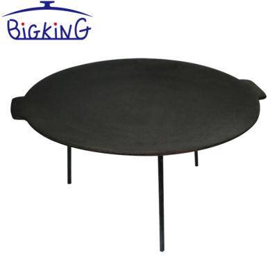 China Easily Cleaned Dutch BBQ Oven Pre-Seasoned Cast Iron Open Fire Campfire Pan Camping Griddle Table With Removable Legs Stove Table For Exit for sale