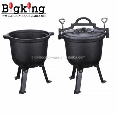 China Sustainable Cast Iron Dutch Oven , 8L Outdoor Camping Cooking Pot / Casserole Roasting Pan With Lid for sale