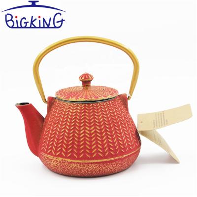 China 2021 Viable Hot Kettle 1000ML Set / OEM Sale Enamel Cast Iron Teapot for sale