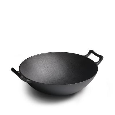 China 36cm Cast Iron Easily Cleaned Liner Wok for sale