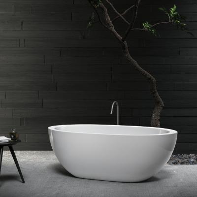 China Five Star Hotel Bathroom Acrylic Resin Standard Marble Freestanding Oval Bathtub Solid Outdoor Bathtub for sale