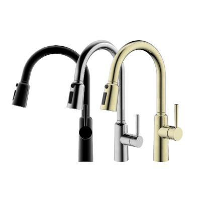 China Pull Out Spray Pull Out Kitchen Faucet Sink Faucet Single Handle Kitchen Mixer Taps Modern Stainless Steel Hot And Cold Water Brushed for sale