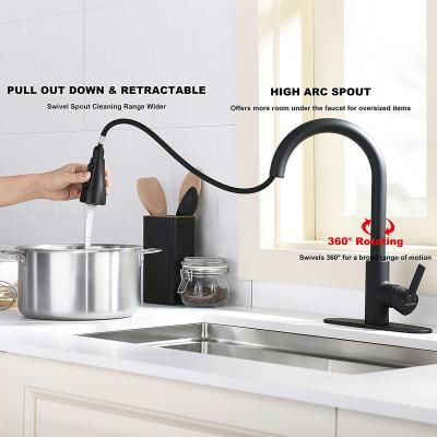 China Pull Out New Modern Style 304 Spray Stainless Steel Kitchen Faucets Pull Out Pull Down Kitchen Mixer Sink Faucet Sink Kitchen Faucets With Sprayer for sale