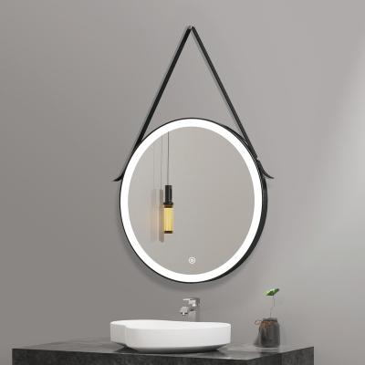 China Illuminated Round Sun Shape Touch Three Feature Frameless Anti Fog Light Wall Mounted Illuminated LED Backlit Bathroom Mirror for sale