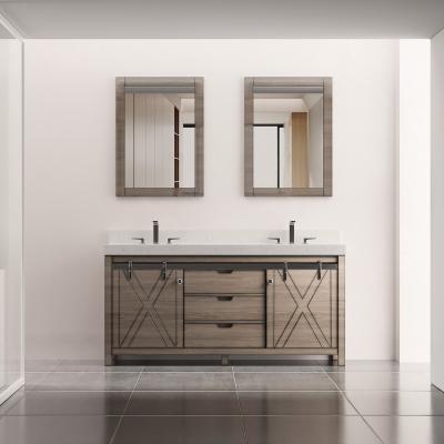 China 15YRS OEM/ODM Experience Waterproof Factory Classic Framed Double Sink Mirror Storage Drawers MDF Vanity Bathroom Cabinets Great For Villa for sale