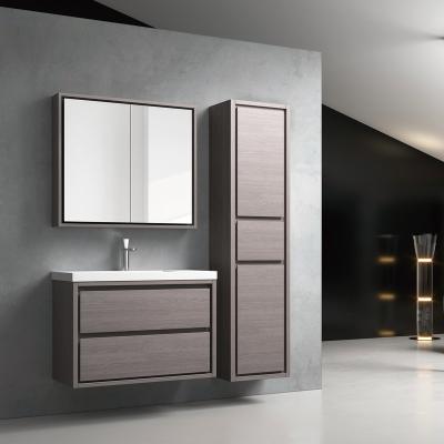 China Waterproof Modern Wash Basin With Mirror Bathroom Cabinets Wall Mounted Vanity With Plywood Bathroom Cabinet for sale