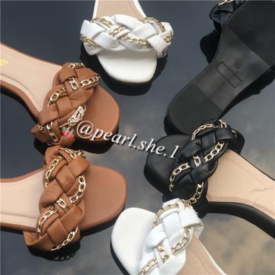 China Custom Made Ladies Slippers Breathable Plush Woven Anti-Slippery Slippers Shoes Wholesale Price Women Sandals for sale