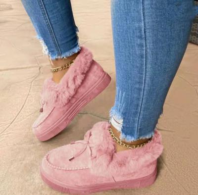 China Fashion Winter Fur Waterproof Boots Customized Logo Ladies Snow Mules Warm Wholesale Women Custom Shoes for sale