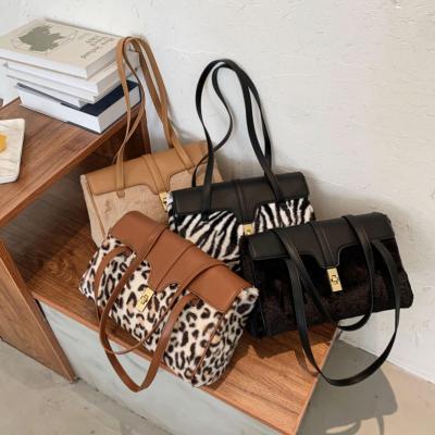 China Fashion Fashion Leopard Print Fur Bags Women Handbags Purses For Women Purse 2020 Luxury Handbags For Women for sale