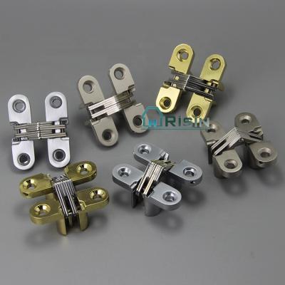 China 180 Degree Hinges Zinc Alloy Concealed Invisible Hidden Cross Door Hinge Door for sale