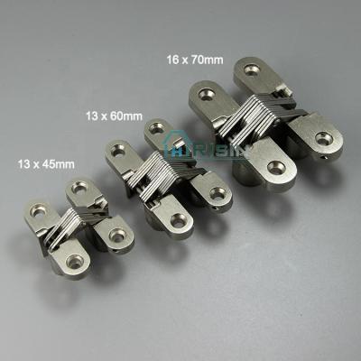 China Door 180 Degree 13x60mm Hinges Zinc Alloy Concealed Invisible Concealed Cross Door Hinge for sale