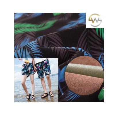 China Good Price Blackout Price Microfiber Fabric 100% Polyester Printed Fabric Peach Skin For Beach Shorts for sale