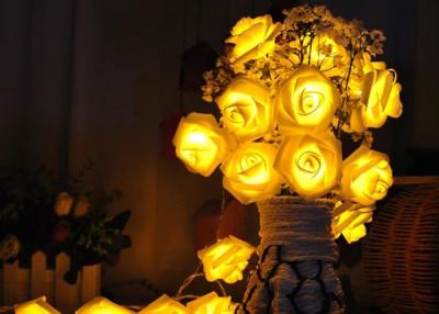 China Rote/warme weiße batteriebetriebene LED-Ketten-Lichter, Rosen-Blumen-Kette beleuchtet zu verkaufen