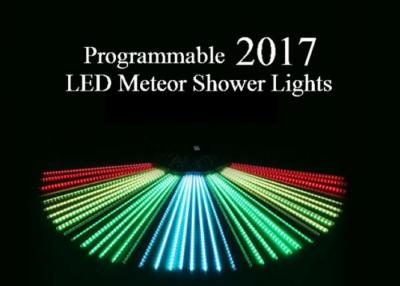 China Programmable Meteor Shower LED Christmas Lights UK / US Plug Full Color 80cm Length for sale