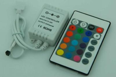 China Interior Flat 12v - 24v RGB Led Strip lights With IR Remote Controller 24 / 28 Keys for sale