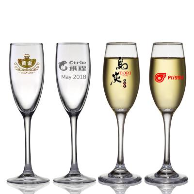 China 180ml clear 6oz Logo Premium Crystal Glass Sublimation custom made Tulip Champagne Glass Cup for wedding party bar for sale