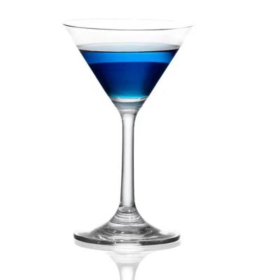 China Bulk Sale 130ml-274ml Lead Free Clear Triangle Martini Wine Glass Crystal Cocktail Glass High Quality Long Stem for sale