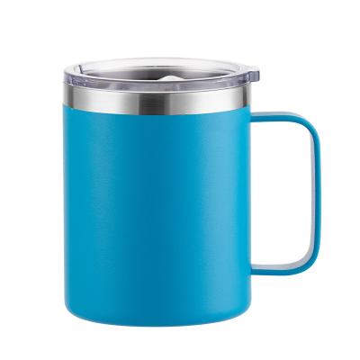 China 12oz Wine Handle Mug 304 Stainless Steel Mugs Double Layer Vacuum Tumbler Office Cup Coffee Mug With Handle for sale