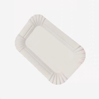 China 6 Inch Rectangle Food Disposable Bagasse Disposable Sugar Cane White Cake Bio Compostable Non-Slip Degradable Dish for sale