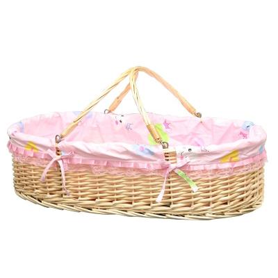 China wholesale New-Fashion Natural Baby Cribs Wicker Moses Baskets Outdoor Travel Portable for sale