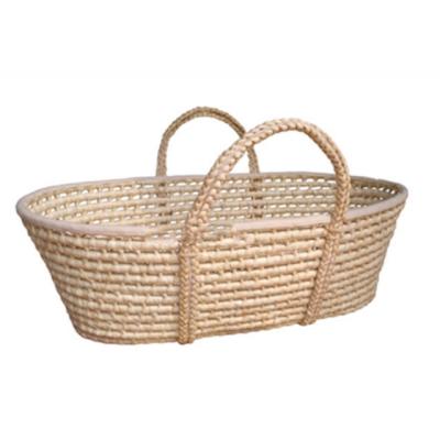 China Portable Baby Oval Moses Basket Maize Sleep Storage Basket Art Decor Natural Corn Husk for sale