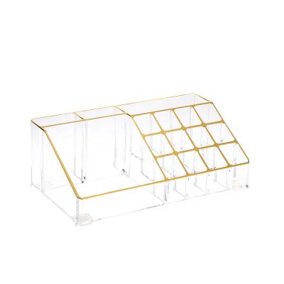 China Storage Container Plastic Storage Box Organizer Clear Acrylic Lipstick Makeup Desk Storage for sale