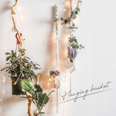 China Cotton Rope Plant Bohemian Handmade Hangers Hanging Plant Rack for Decor Indoor Outdoor Macrame Planter Hanging Basket for sale