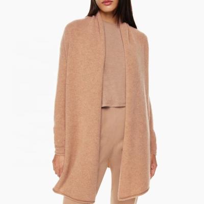 China Anti-wrinkle 2022 Customization 100%Cashmere loose open-front long cardigan overcoat Wool softness women's sweater for sale