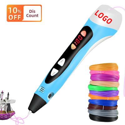 China LED Screen DIY PLA Filament 3D Printer Pen Creative Toy Gift For Kids 3D Drawing Pen 3D Printing Pen for sale