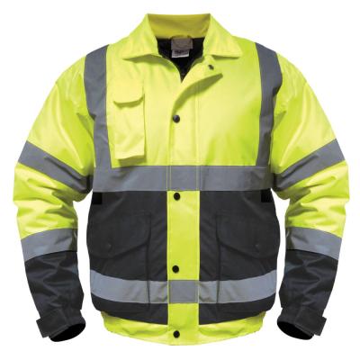 China Hi Vis Waterproof Two Tone Reflective Safety Bomber Jacket for sale