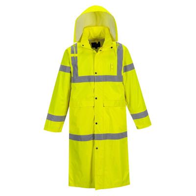 China Hi Vis Waterproof Safety Long Raincoat for sale